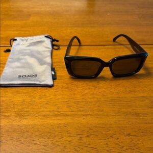 SOJOS Black Rectangle Women's Sunglasses